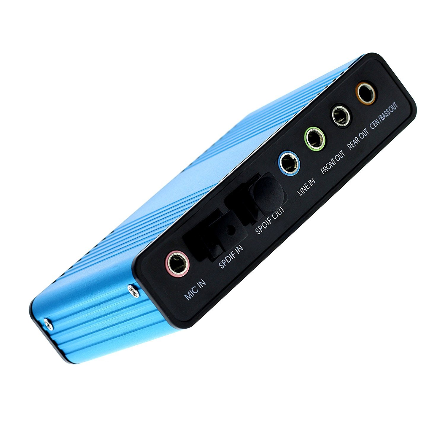 LEAGY 6 Channel External USB 5.1 Surround Sound Card for PC Laptop, Windows 10/8/7/XP, Blue