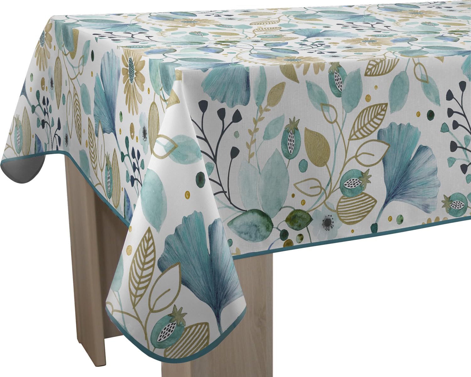 Le linge de Jules Bloom Stain-Resistant Tablecloth Rectangular 150 x 240 cm, Blue, Beige — image 1