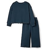 Amazon Essentials x Sofia Grainge Toddlers and Baby Girls' French Terry Pant and Top Set