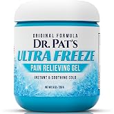 Ultra Freeze Dr Pat's Pain Relief Cream (9oz) - Muscle Rub Gel | Arthritis, Neuropathy, Foot &amp; Joint - Cooling Sports Massage for Back, Shoulder &amp; Knee - Menthol Analgesic for Neck &amp; Body