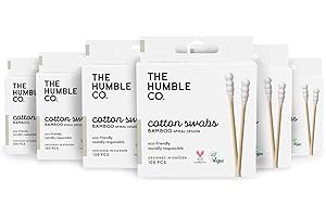 The Humble Co. Bamboo Cotton Swabs (600 count) - Cotton Swabs and Cotton Buds for Ears, Makeup, Pet Care and Cleaning (White Spiral)
