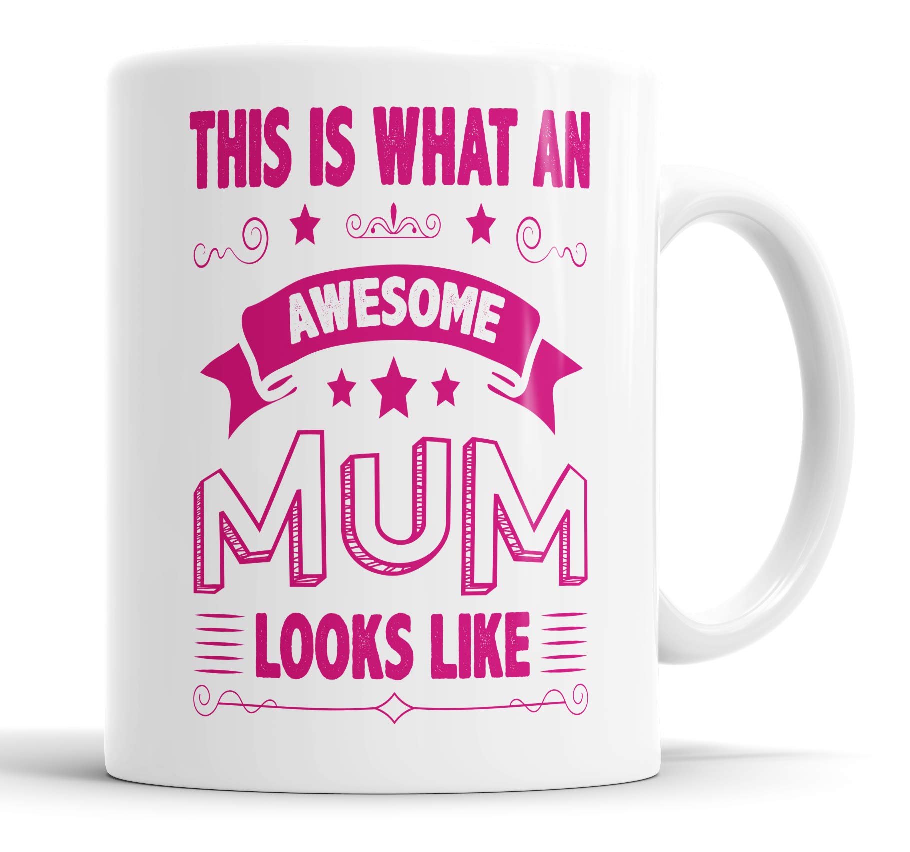 This is What an Awesome Mum Looks Like Mug Humour, Joke, Leaving Present, Friend Gift Cup Birthday Christmas, Ceramic Mugs