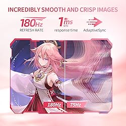 CUNPU 27 Inch Pastel Pink Gaming Monitor QHD