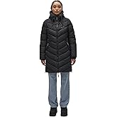 Marikoo Women's Winter Coat with Hood - Quilted Long Puffer Jacket - Thigh-Length - Armasa XS-XXL