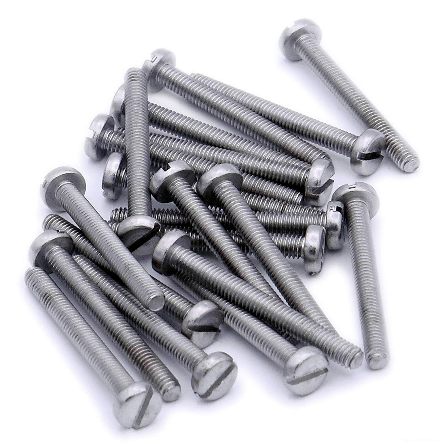 Merriway BH06919 (20 Pcs) Slotted Pan Head Machine Screws with Nuts, M5 x 12mm (3/16 inch x 1/2 inch) Stainless Steel 316 A4 Marine Grade - Pack of 20 Pieces