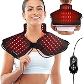 CooCoCo FSA Wearable Red Light Therapy Pad for Neck Shoulder Pain Relief, Near Infrared Light Wrap for Body, HSA Store Eligible Red Light Heated Therapy Belt for Upper Back, 660nm&850nm