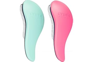 Crave Naturals Glide Thru Detangling Brush for Adults and Kids Hair. Detangler Hairbrush for Curly, Straight, Wet or Dry Hair
