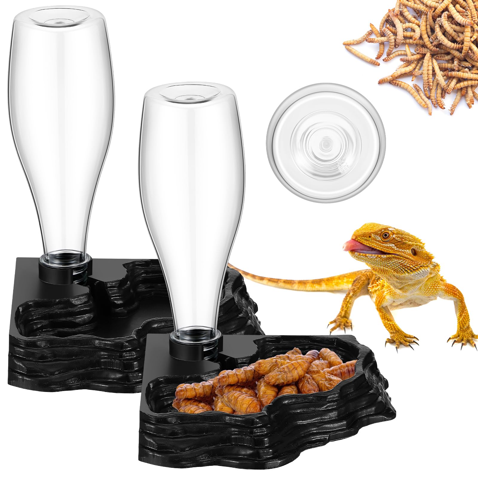 Photo 1 of Mumufy Reptile Water Feeder, 2 Pack, Automatic Water Dispenser, 13.5Oz, for Bearded Dragon, Terrarium, Turtle, Geckos, Frog