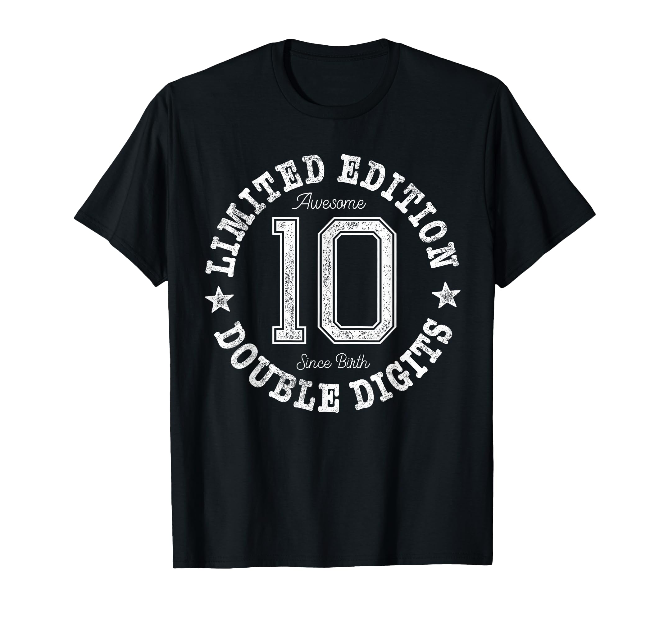 Photo 1 of 10 Limited Edition Double Digits 10th Birthday 10-Year-Old T-Shirt Gray M