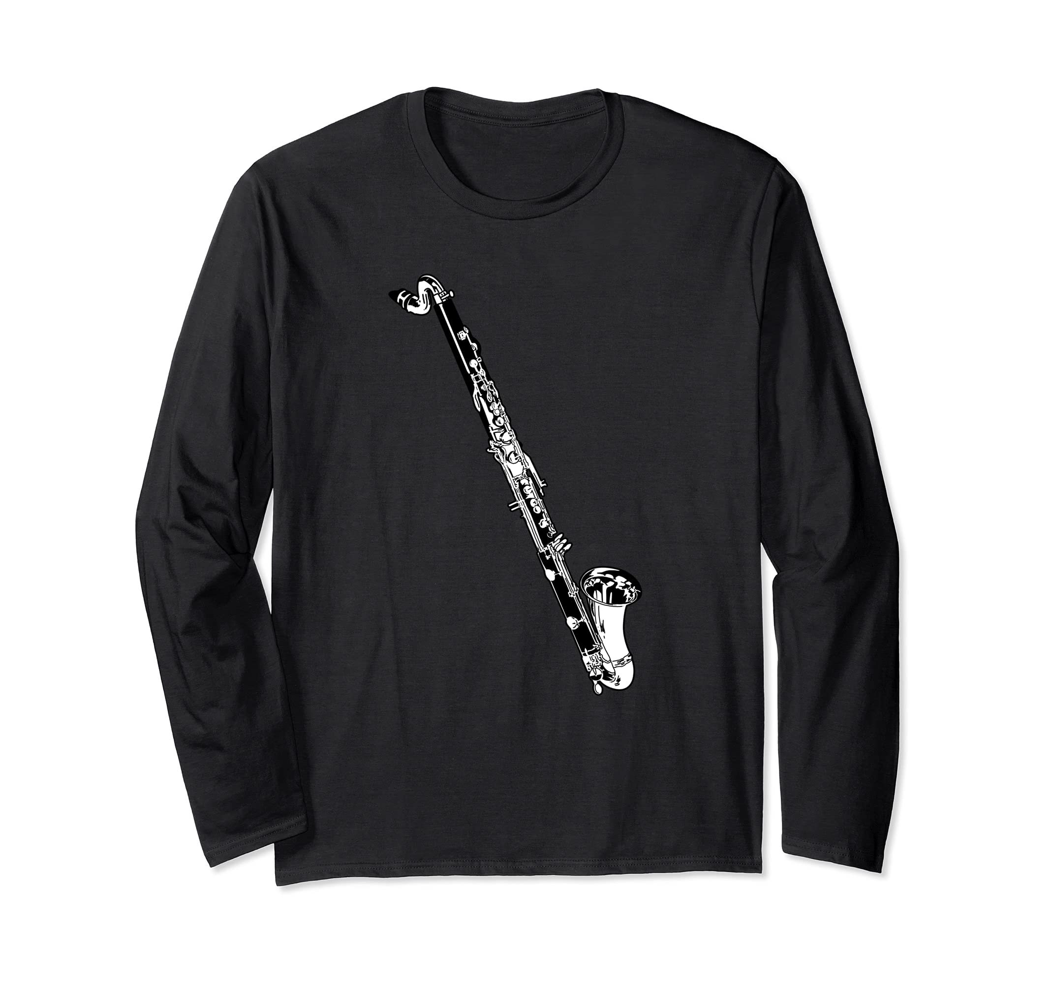 Vintage Bass Clarinet Music Big Band Retro Bass Clarinet Long Sleeve T-Shirt