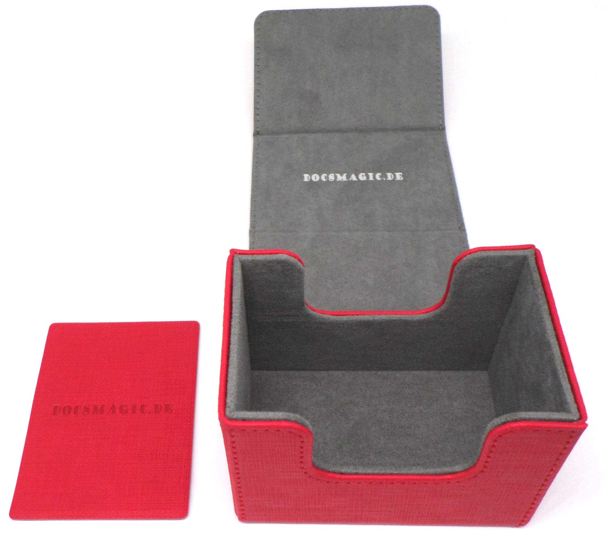 docsmagic.de Premium Magnetic Sideflip Box 80 Red + Deck Divider - MTG - PKM - YGO
