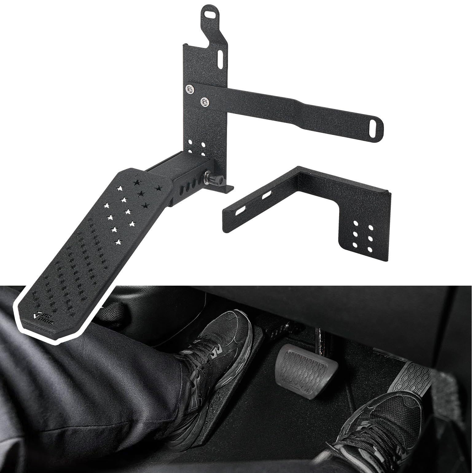 Photo 1 of JOYTUTUS Dead Pedal Foot Rest Pad Compatible with 2007-2026 Jeep Wrangler JK JL 4X4 4XE & Gladiator JT No Drilling Left Side Foot Rest Kick Panel with Anti-Slip Surface & American Flag Design