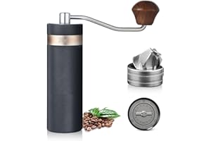 BINCOO Manual Coffee Bean Grinder - Portable Burr Grinder with Adjustable Setting and Double Bearing,Hand Espresso Grinder Perfect for Home, Office, Camping