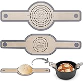 Silicone Bread Sling Oval and Round - Non-Stick & Easy Clean Reusable Oval Silicone Baking Mat for dutch oven. With Long Handles Sourdough Bread Baking mat tools supplier Liner (Gray)