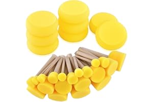 Hapeper 28 Pieces Round Sponge Brush, Artist Painting Foam Sponge for Watercolor, Crafts, Face Painting
