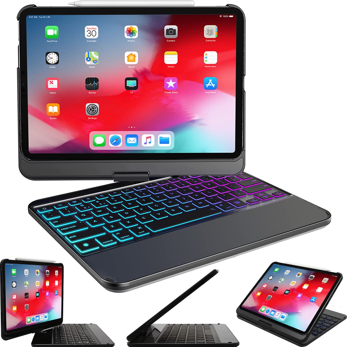 Photo 1 of Snugg iPad Pro 11 inch Case with Keyboard, Wireless Backlit Bluetooth iPad 11 Pro Case with Keyboard 360 Degree Rotatable iPad Pro Keyboard Case 11 inch