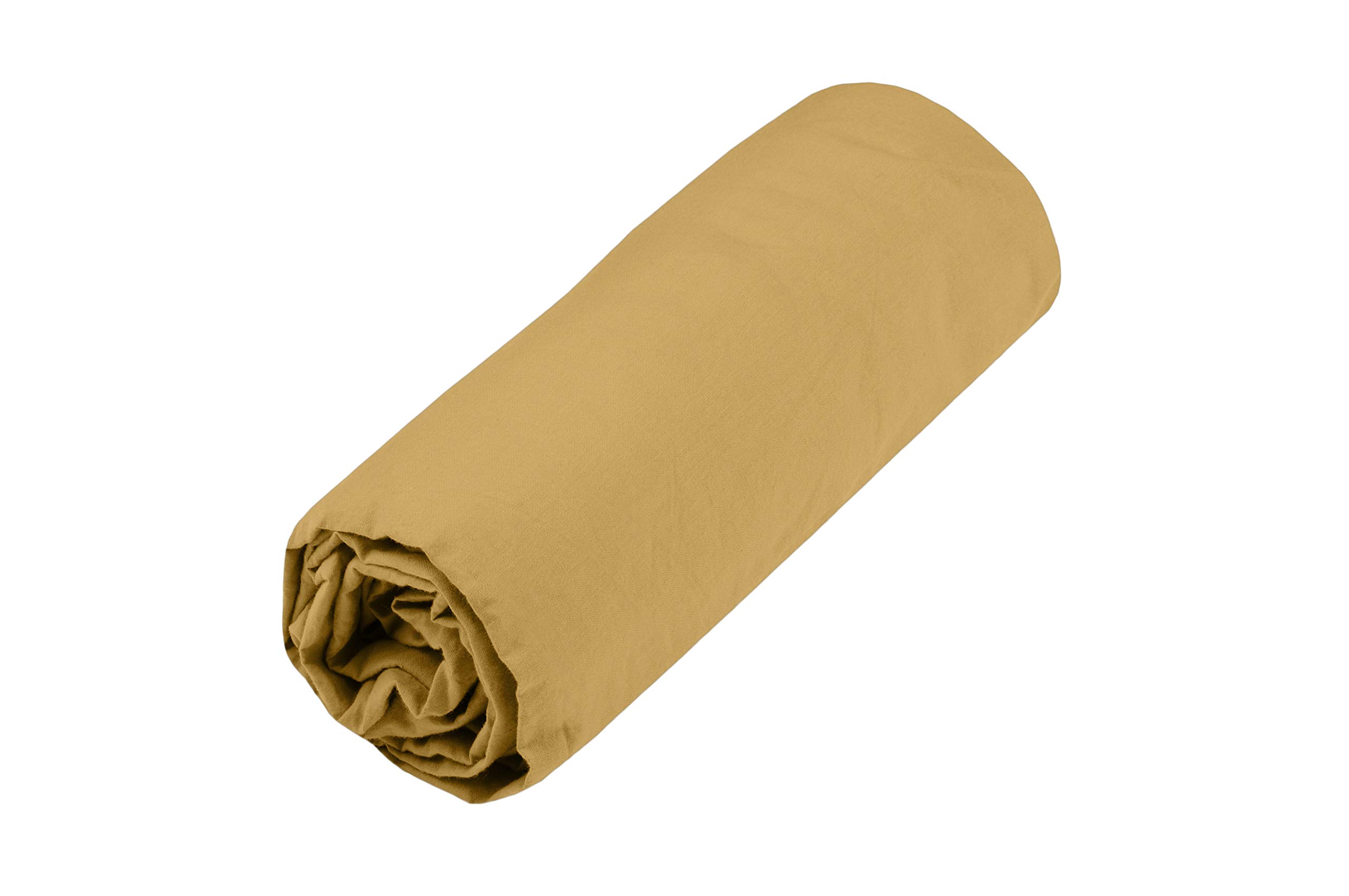 LOVELY CASA - Fitted Sheet 180 x 200 cm – Cottage – Mustard