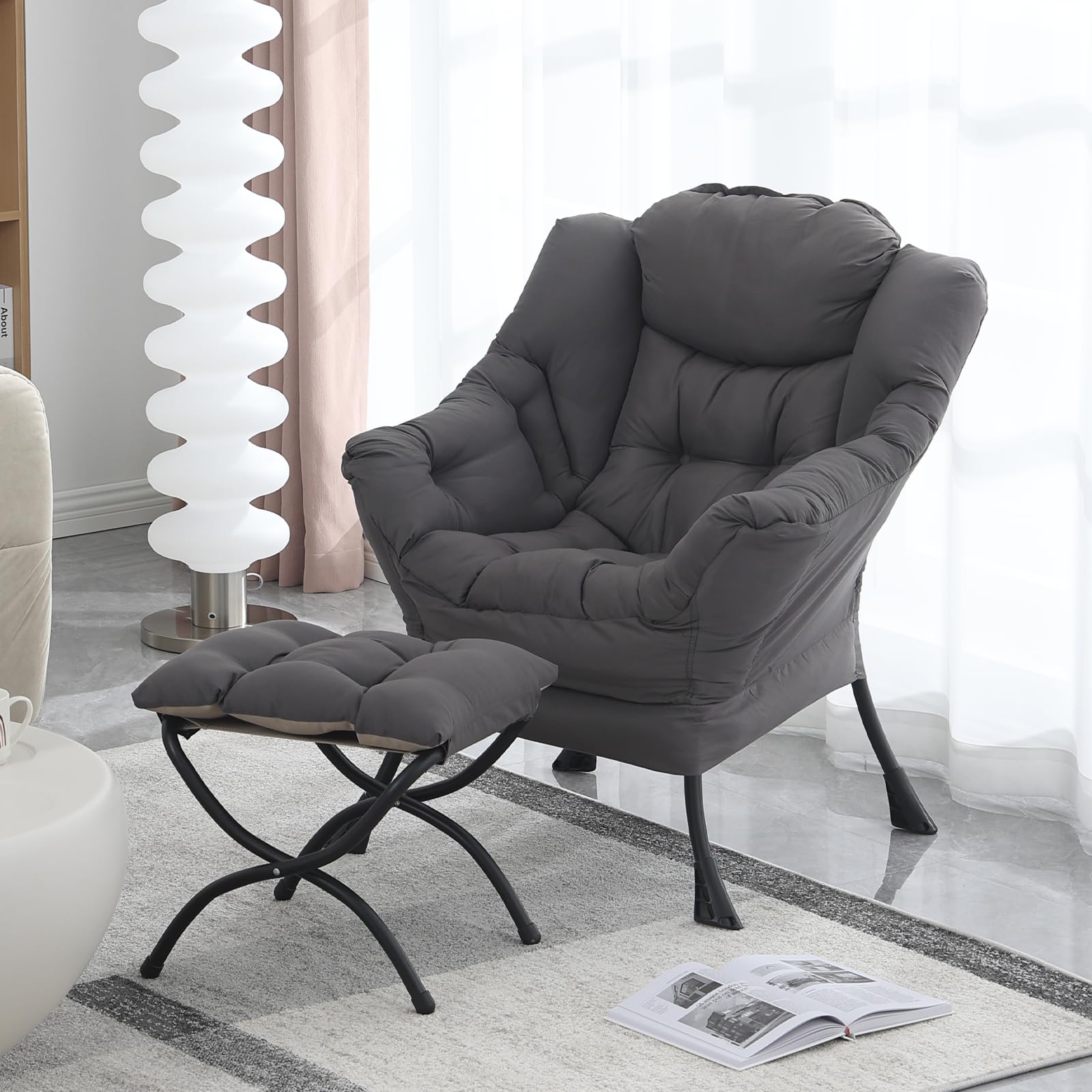 Lazy Chair Sofa Chair And Ottoman MBOOYOME Lazy Chair With Ottoman