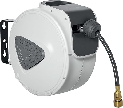 DURHAND Retractable Air Hose Reel 10m Wall Mount 3/8" BSP 4.5mm Grey
