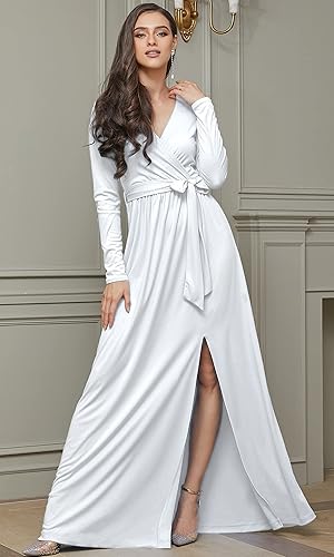 KOH KOH Plus Size Womens Long Sleeve Sleeves V-Neck Slit Split