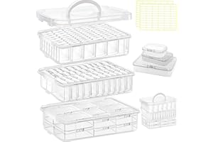 FEDESERN 91pcs Bead storage container, 3-Tier bead organizer boxes and craft storage boxes,Bead storage Stackable portable box,DIY Jewelry Craft Nails, Bracelets, Jewelry, Diamonds, Pens, (3 Tier)