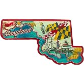Maryland State Shaped Souvenir Magnet, Durable Fridge Accessory, Collectible Item for Travelers, Approximately 2 Inches