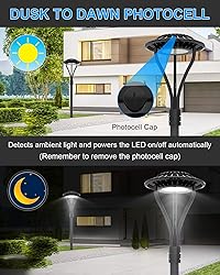 10 Pack LED Post Top Light 60W, LED Post Lamp Dusk