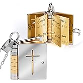 PIKPEOD Christian Gifts for Women Faith, Jesus Bible Verse Necklace, Openable Multi Layer Book Necklace，Cross Faith Pendant Necklaces，Spiritual motivation encouragement motivational Religious gifts for Women