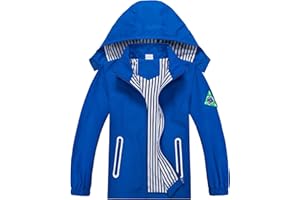 IjnUhb Waterproof Hooded Jacket for Boys Girls,Kids Raincoats Outdoor Windbreaker Dinosaur Rain Jacket