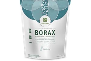 Grab Green Borax Natural Laundry Detergent Booster and Household Multipurpose Cleaning Powder, 4 lbs, Superior Cleaning Power, Plant and Mineral Based