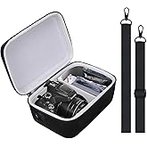 worfty Case for Panasonic LUMIX FZ80D/G7/G85 for Canon PowerShot SX530 HS for Fujifilm X-T50/X-T5 4K Digital Camera, Compact Camera Travel Carrying Organizer with Shoulder Strap (Case Only) (Black)