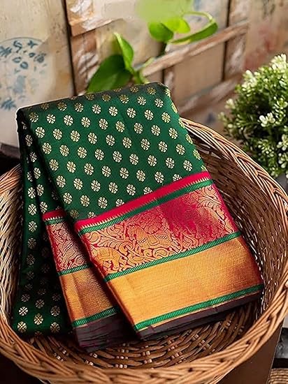 GOPY Women's Latest Ethnic Wear Banarasi Art Silk Saree With Unstitched Blouse Piece