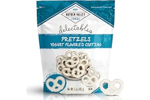 Hayden Valley Foods Vanilla Yogurt Flavored Covered Pretzels | 5 oz Resealable Bag | Gourmet White Pretzels