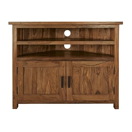 The Attic Sheesham Easy View Corner Tv Unit (Brown)