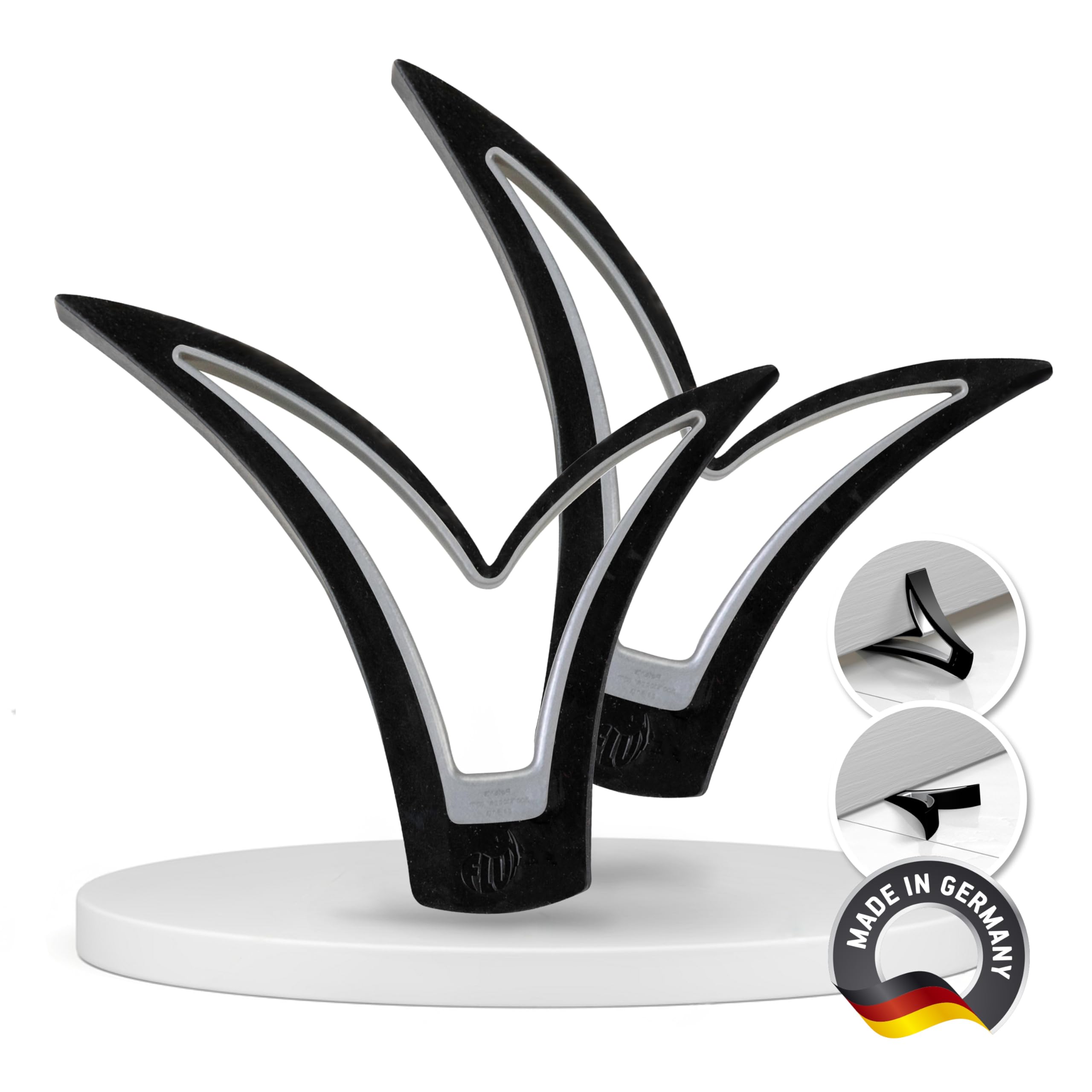 SOFTERFIX DOORSTOP, 2 Black, Barefoot Operated Door Hook, Premium Quality – Made in Germany