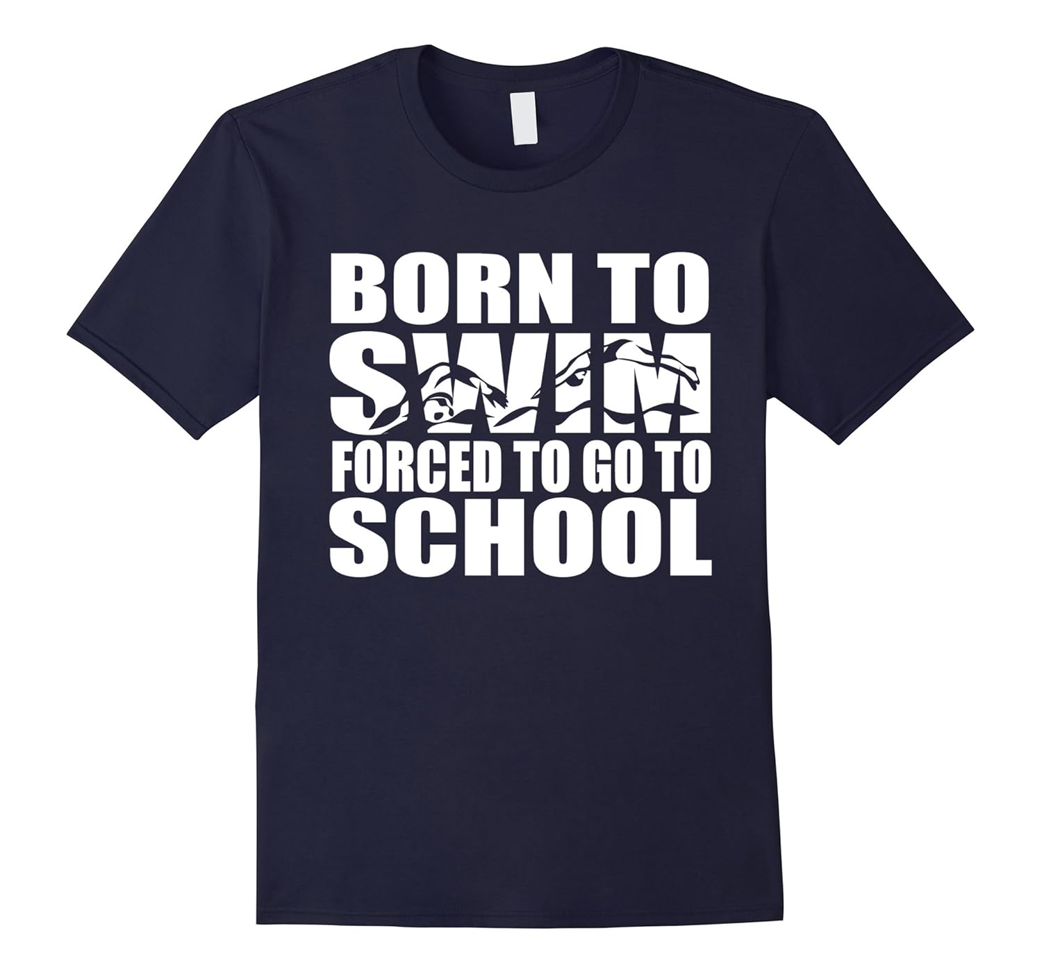 Born To Swim Forced To Go To School T-Shirt-Rose