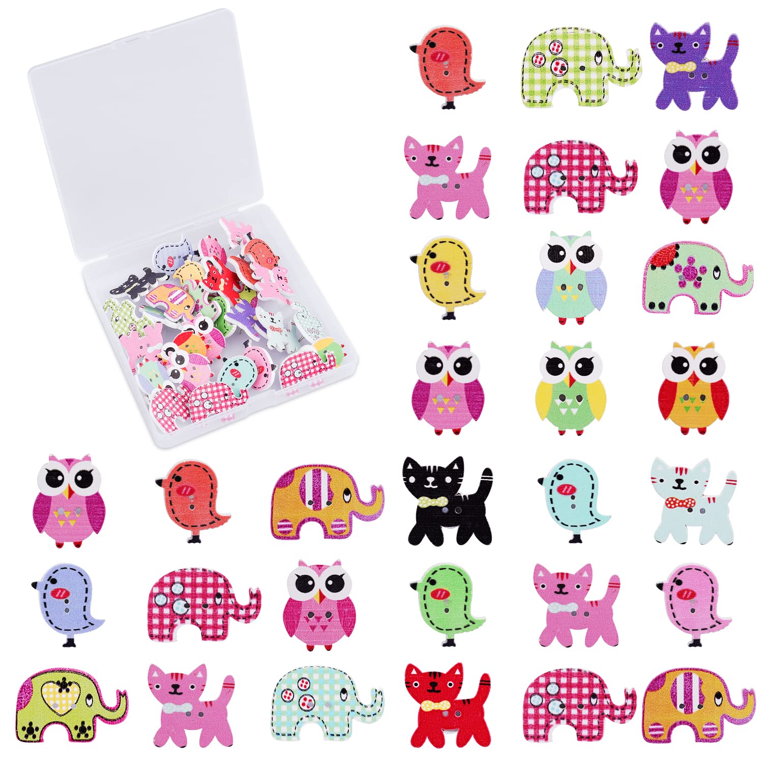 30pcs Animal Push Pins for Cork Board, Cute Push Pins Plastic Pushpins Colored Thumb Tacks Decorative Push Pins for Bulletin Board Wall Office School Home Use