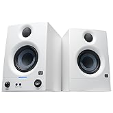 PreSonus Eris 3.5 Studio Monitors (White), Pair — 3.5" Inch Powered Bookshelf Speakers, Stereo, Desktop Computer, Near Field Music Production, Audio Mixing Recording