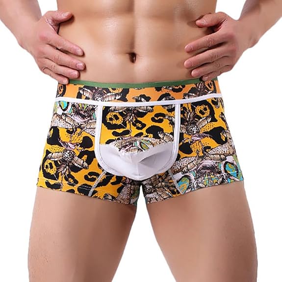 Jaminy Sommer 2018 Baumwolle Männer Transparente Unterwäsche Drucken Boxer Briefs Shorts Ausbeulen Beutel Unterhose Unterwäsc