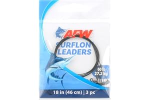 AFW Surflon Fishing Leaders – Black Nylon Coated Stainless Steel Wire, Swivel & Snap, 3 Pack, Variety Pack – Strong Leader Line for Catfishing & Toothy Game Fish