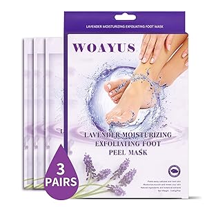 Foot Peel Mask, 3 Pack Exfoliating Foot Peeling Spa Masks for Dead Skin and Calluses, Baby Soft Smooth Feet Care For Men and Women (Lavender)