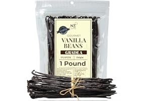 AKSHIT 1lb Vanilla Beans Grade A, 6-8 Inches| Bulk Whole Vanilla Beans. Perfect Vanilla Bean Pods for Extract, Vanilla Paste, Powder, Baking and Desserts