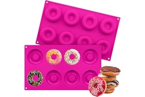 2er Pack Silicone Donut Mold - Non-Stick Silicone Doughnut Pan DIY Chocolate Baking Cookie Molds, Heat Resistant, Make Donut 
