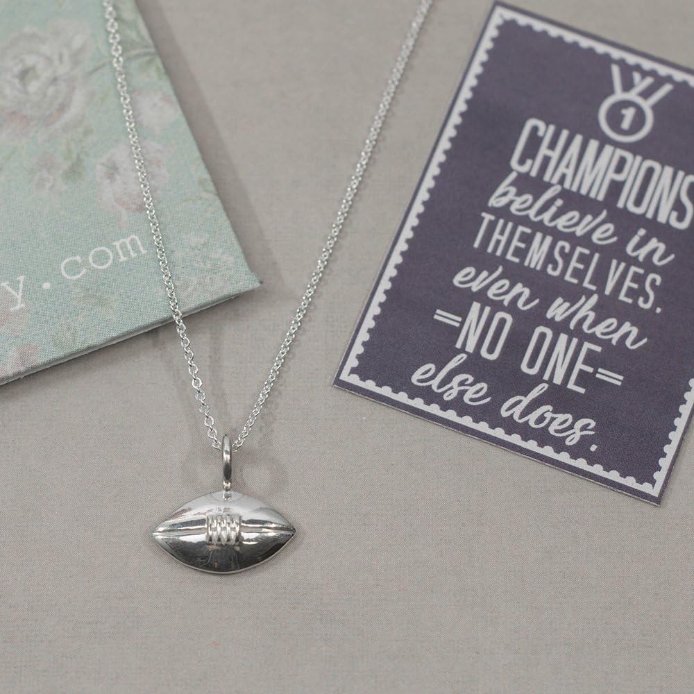 The Best Football Pendant Necklace, 925 Sterling Silver 18 inch Necklace with a NFL Football Pendant: Soan Jewelry: Jewelry