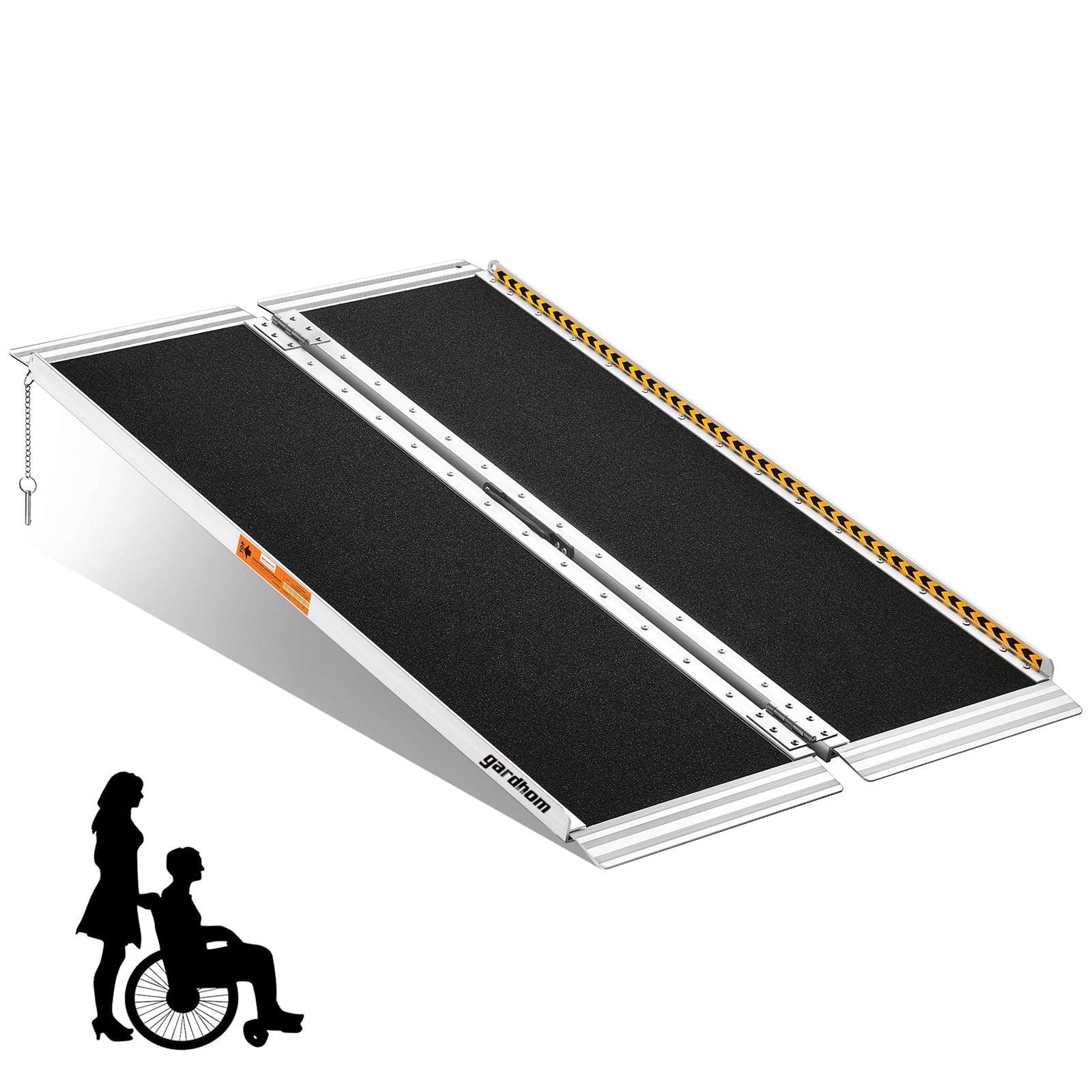 Photo 1 of Wheelchair Ramp 4FT, gardhom 800 Lbs Aluminum Portable Folding Handicap Ramp Wheel Chair Ramp for Home Steps Threshold Doorways Stairs Curbs Scooter