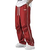 ZAFUL Men's Parachute Sweatpants Y2k Baggy Track Pants Drawstring Wide Leg Casual Trousers Streetwear