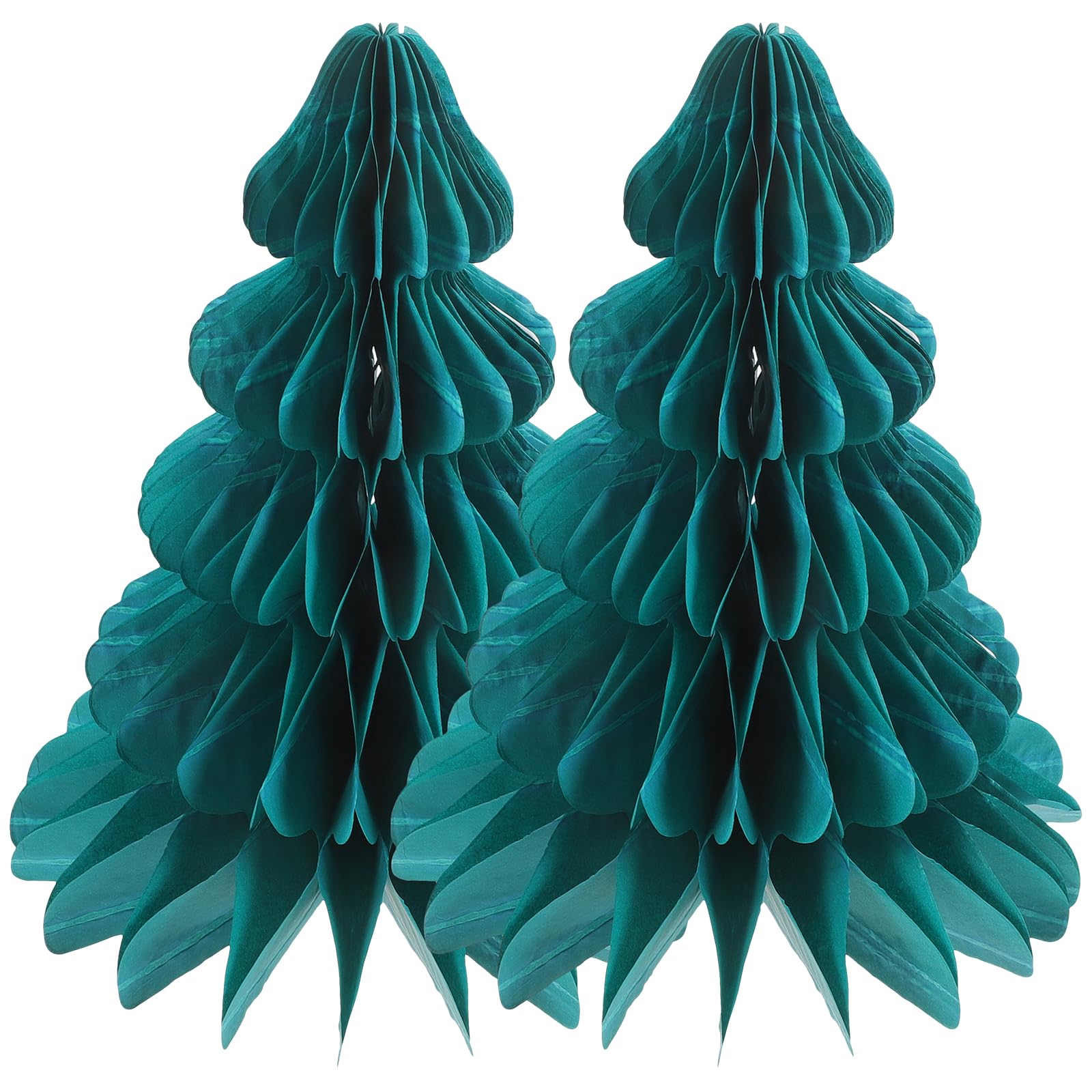PRETYZOOM 2pcs Paper Christmas Tree Table Decoration Honeycomb Design Christmas Tree Hanging Decorations Party Favors for Festival Party