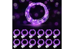 AIKEI 12 Pack LED Fairy Lights Battery Operated, Mini String Lights Waterproof 7ft 20 Led Firefly Starry Lights for Wedding Party Bedroom Garden Christmas Decoration Purple