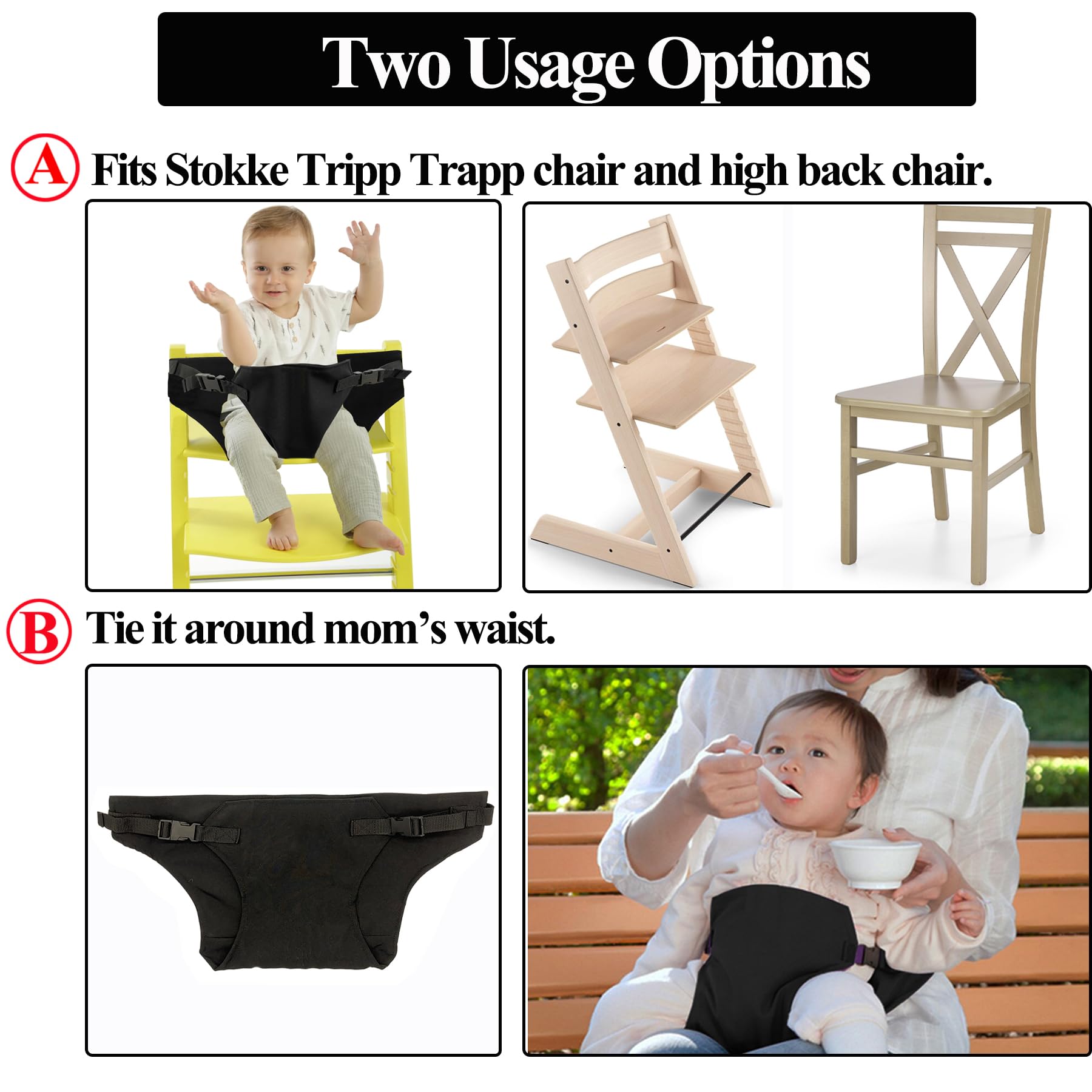 Baby Harness Seat for High Chair, Portable Feeding Seat Belt with Strap Toddler Safety Seat Belt Foldable Baby Booster Harness Belt for Restaurant Shopping Cart Travel