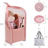 DALAETUS 4-in-1 Portable Makeup Brush Cleaner Set Washing Tray Mat Drying Net view 2